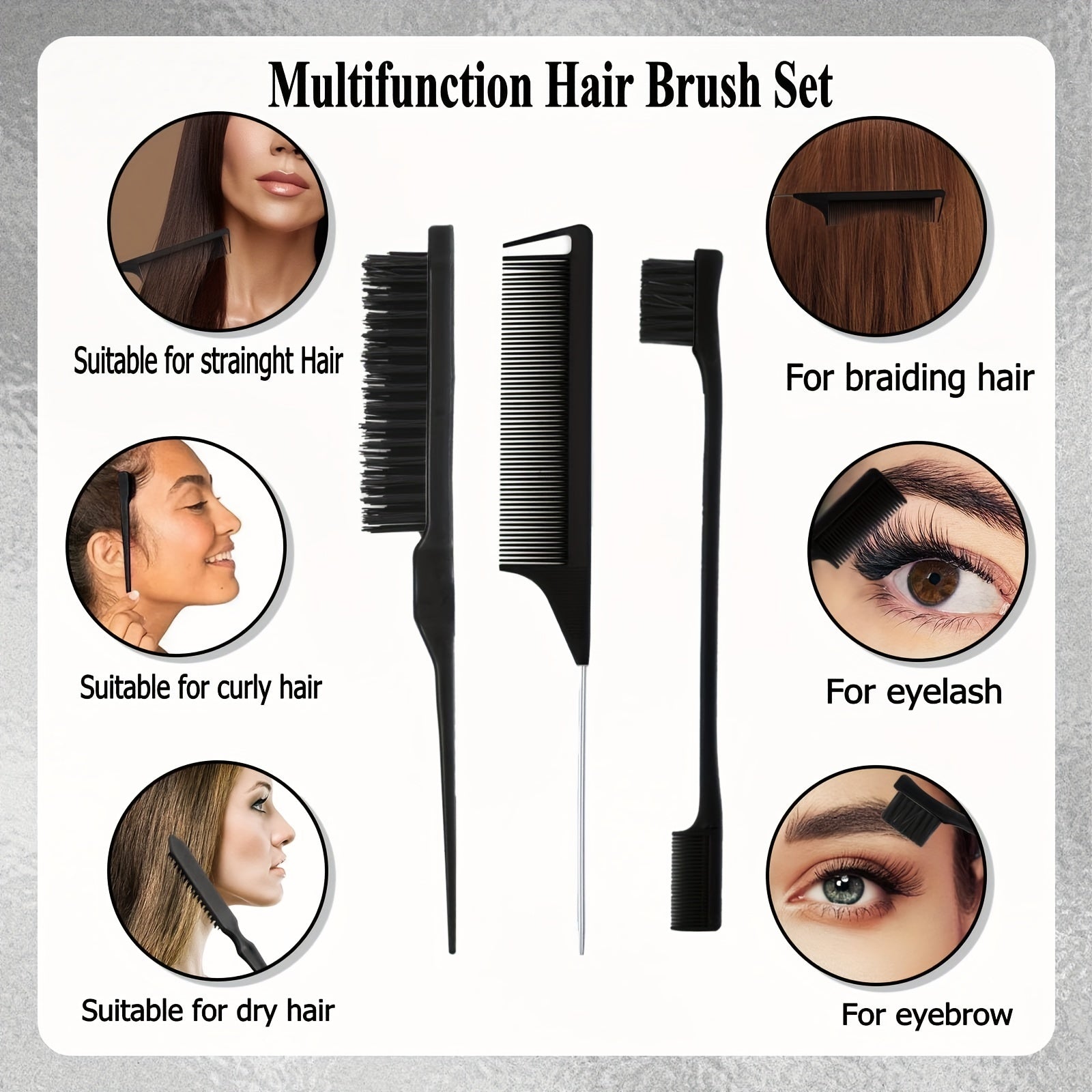12-Piece Hair Styling Tool Set | Unisex Adult | Curl Enhancing, Normal Hair | Unscented - Includes Detangler Brush, Spray Bottle, Scalp Massager, Wide Tooth Comb, Bristle Brush & Accessories for Wet/Dry Hair