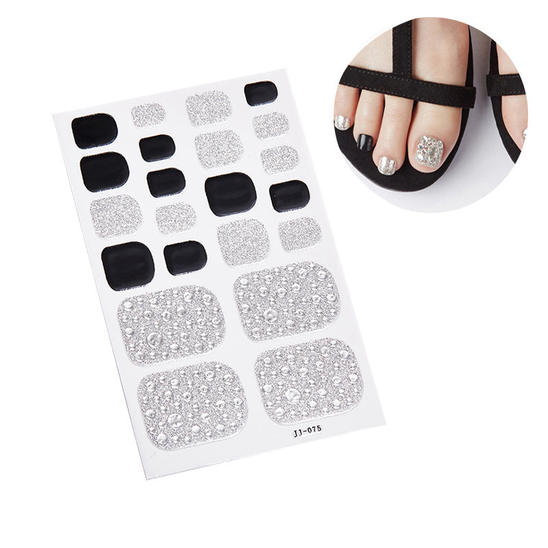 1 Pcs Glittery Glossy Toe Nail Stickers - Self-Adhesive, Hypoallergenic, Reusable, Irregular Shape Stripes Nail Wraps for DIY Nail Art Decoration - Space Theme, Easy to Apply, Long-Lasting, and Single-Use Plastic Nail Tip Dec