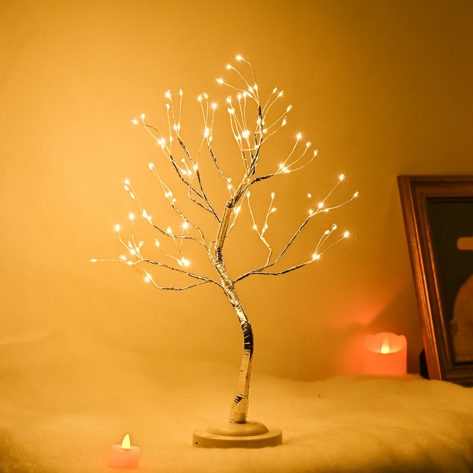 1pc 20-Inch LED Tree Light with 108 Color-Changing LEDs, Battery Powered, Timer Function, Remote Control, and Adjustable Arm for Party, Yard, Bar, Christmas, Halloween, Festival, and Eid Al-Adha Decorations