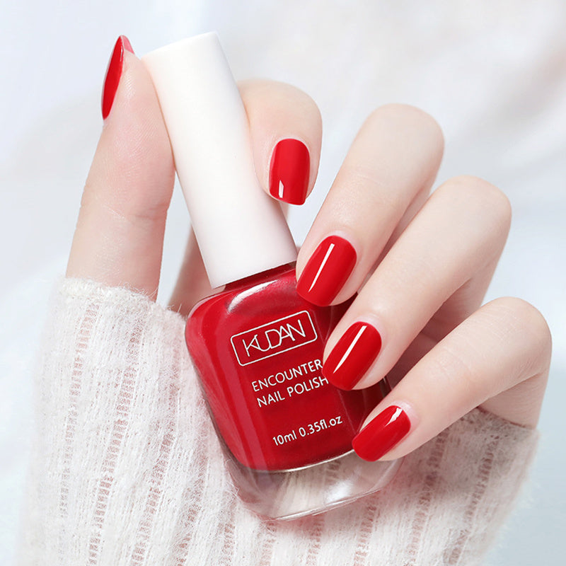 10ml Quick Drying Nail Polish - Ultra-Glossy, Non-Toxic Formula in Fashion-Forward Pinkish Black, White & Red - Perfect for Safe, At-Home Manicures & Nail Art Creations