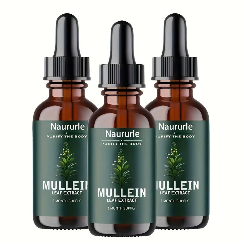 1-Month Supply Mullein Leaf Extract Drops - Powerful Herbal Supplement for Rapid Absorption, Natural Respiratory Support, and Soothing Comfort - Made with High-Quality, Pure Mullein Leaf for Optimal Health Benefits