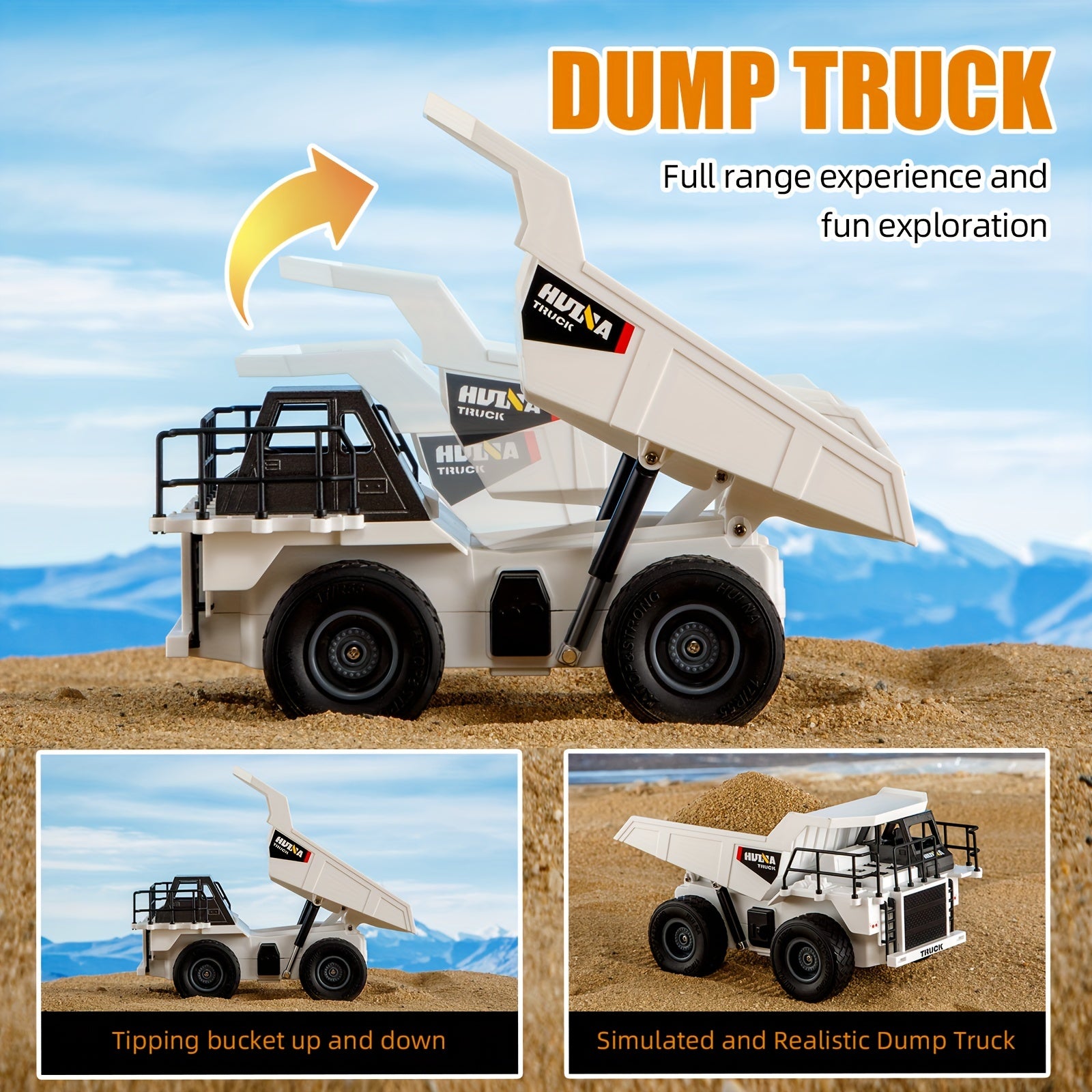 1:24 Nine Channels Remote Control Excavator And Remote Control Dump Truck, Remote Control Engineering Car For Boys, Gift Wrapping, Best Holiday Gift, Christmas And Halloween Gift