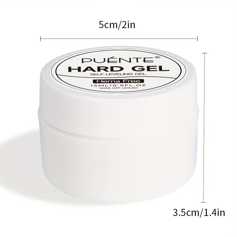 0.51oz Self-Leveling Gel Nail Polish, Clear Hard Gel Nail Extension, 3D Modelling, Rhinestone Glue, Soak Off UV Nail Gel Semi-Permanent Varnish