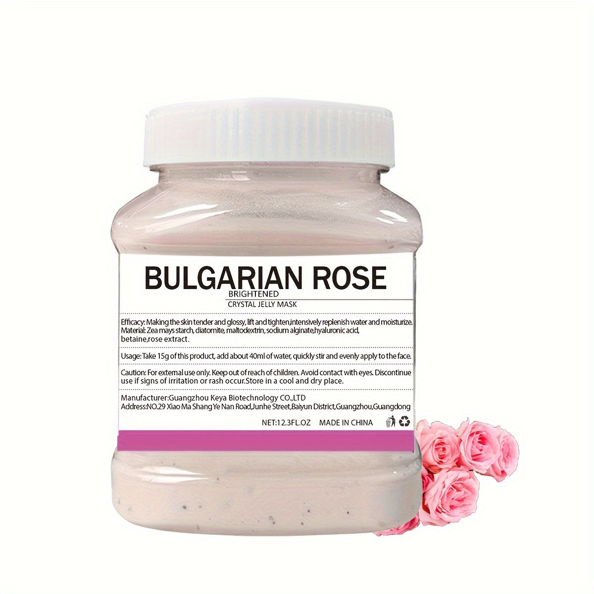 12.3 Fl.Oz Bulgarian Rose Luxurious Gel Hydro Face Mask - Hydrating, Moisturizing, and Improving Facial Skin Care - Natural, Peel-Off, Professional, and Gentle