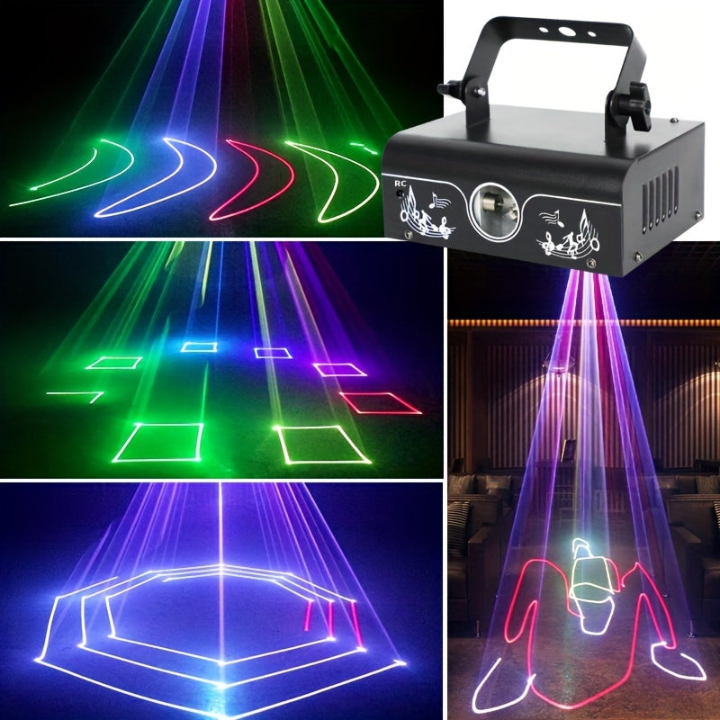 1pc 500mW Animation beam projector lights with remote control, DMX-512 Professional Stage Lighting Equipment DJ sound activity party lights RGB disco lamp ceiling table lamp for Karaoke nightclub Wedding bar Christmas Hallowe