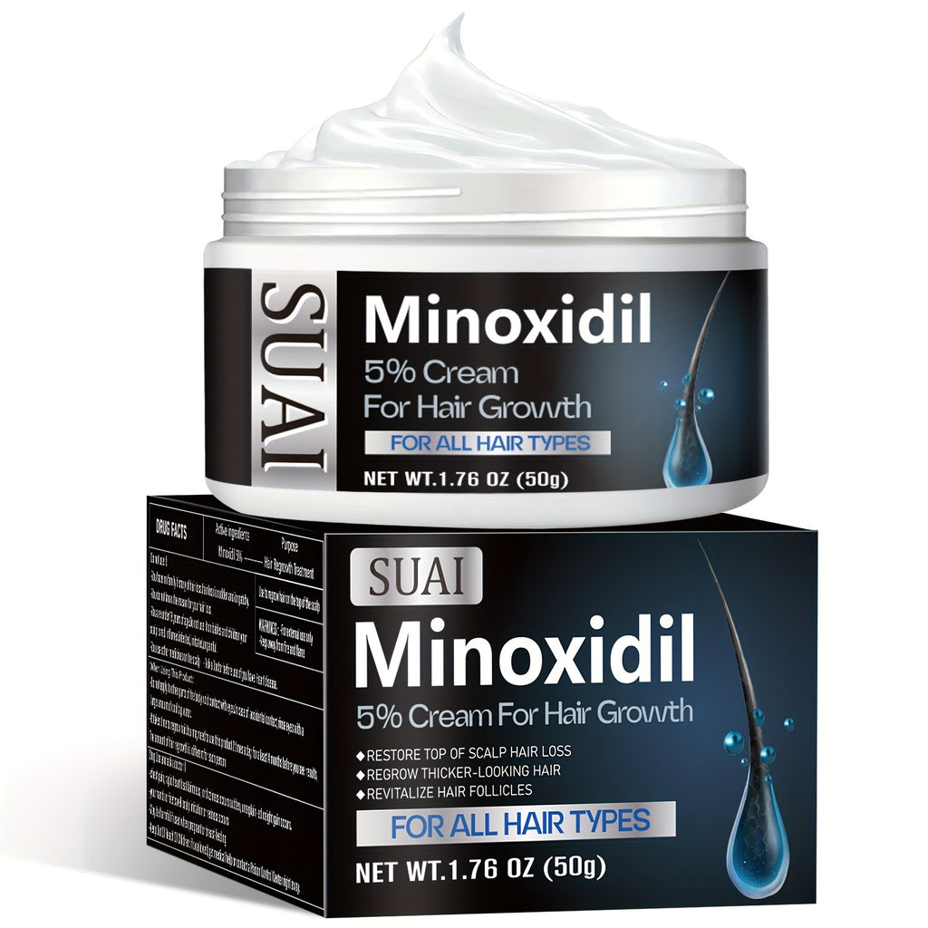 1.76oz 5% Minoxidil Cream, Men's And Women's And Hair Strengthening Herbal Essence Cream, Treatment, Natural, Make Hair Stronger And Thicker