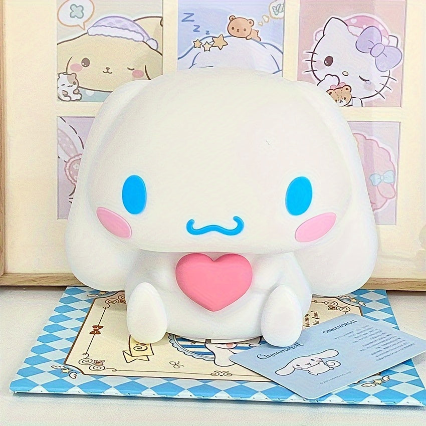 1200mAh Cinnamoroll Silicone Night Light with 3 Speed Adjustment, 3 Color Lighting, Remote Control, and USB Charging