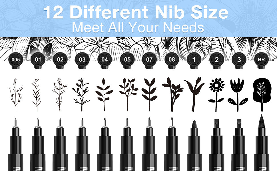 12pcs Black Needle Tube Pen - Perfect for Drawing Fine Lines and Detailed Artwork!