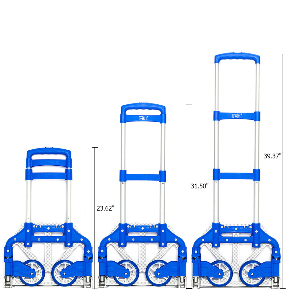 Folding Hand Truck Aluminum Portable Folding Hand Cart 165lbs Capacity Hand Cart and Dolly for Home, Auto, Office, Travel Use
