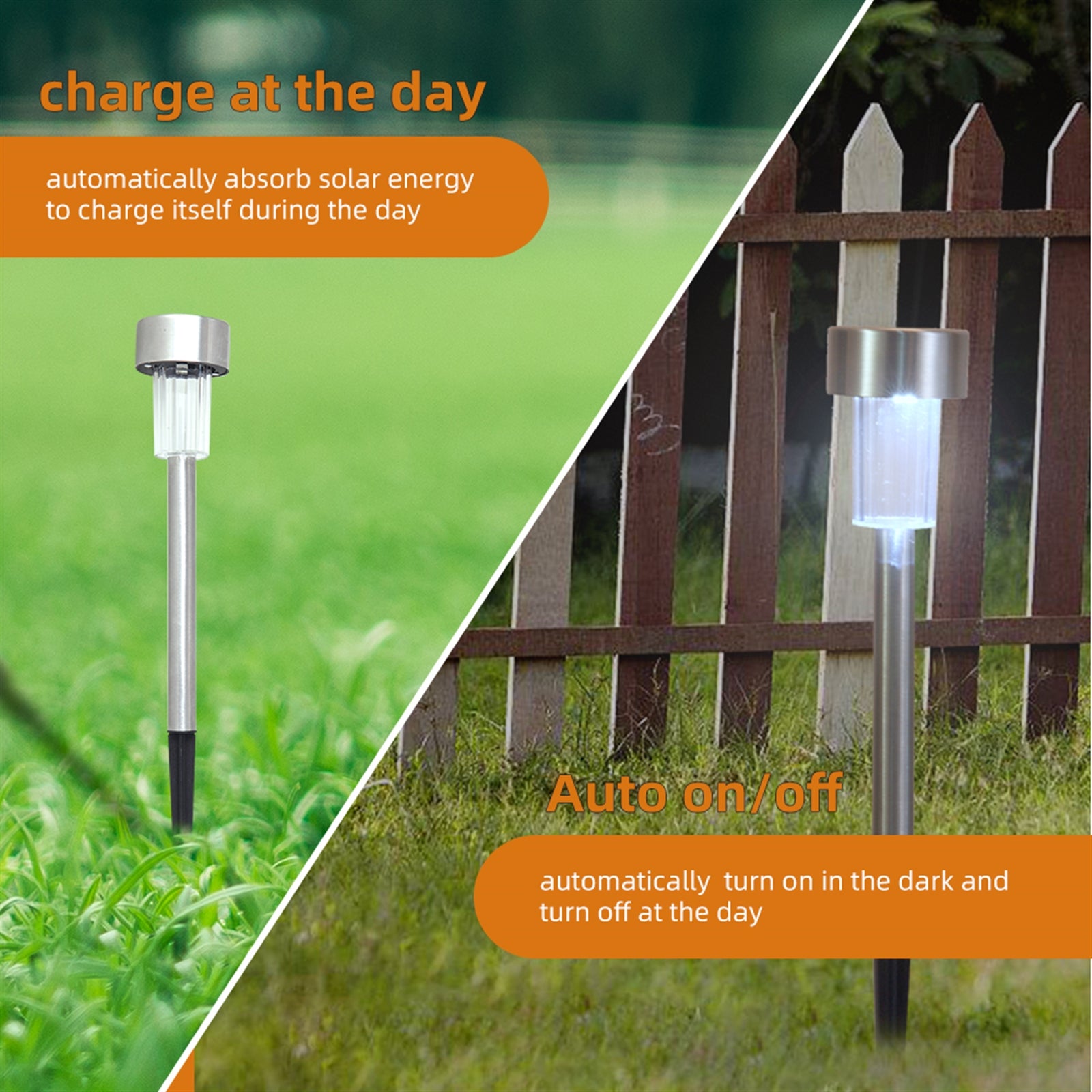24pcs 5W High Brightness Solar Power LED Lawn Lamps with Lampshades White & Silver