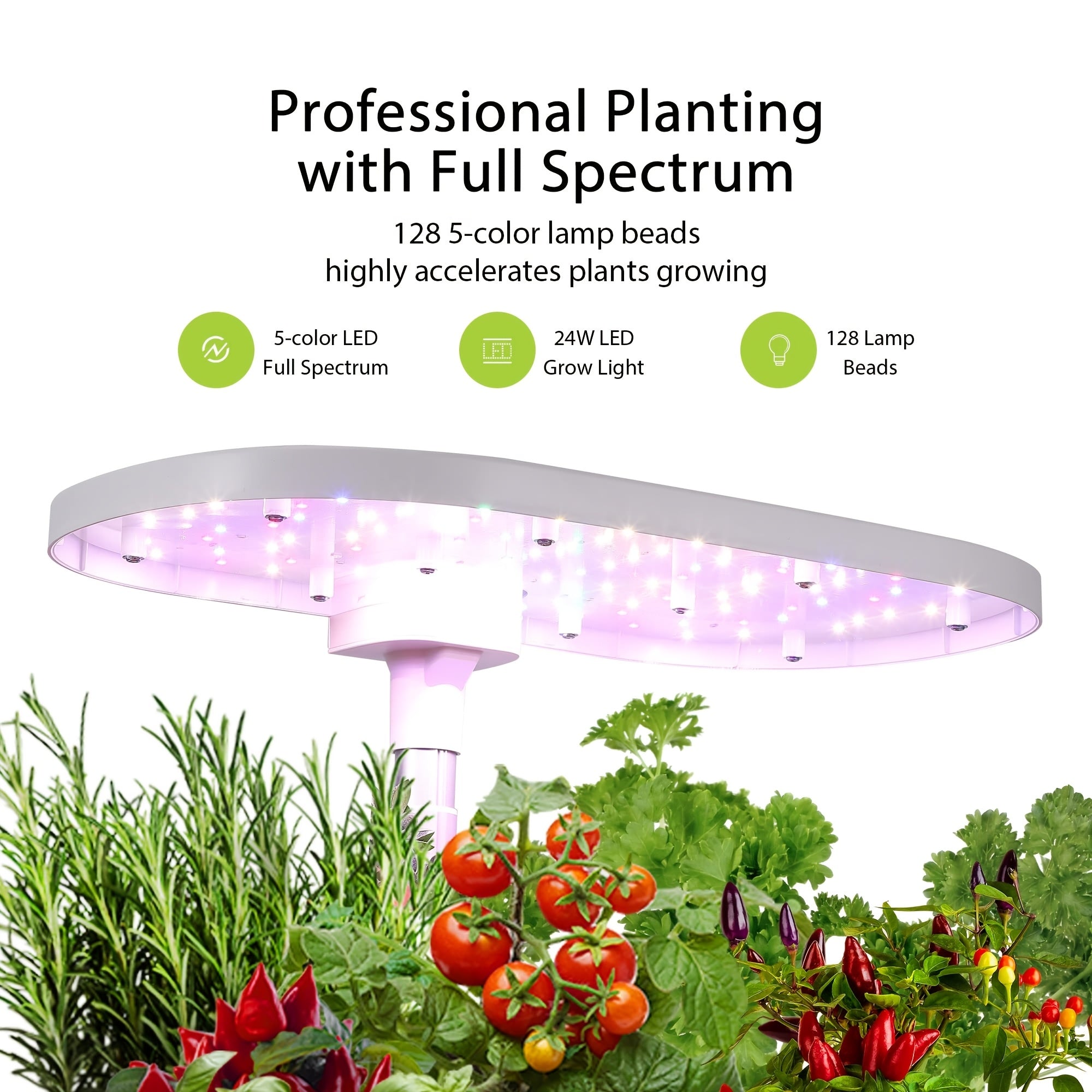 12-Pod Hydroponic Growing System Kit - 16" Indoor Garden with Full Spectrum LED Lights (120pcs, 5 Colors), Automatic Timer for Home & Kitchen Gardening, 24W, Indoor Garden, MERXENG