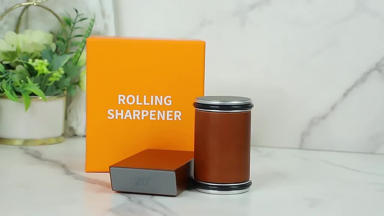 1 Set, Rolling Knife Sharpener For Straight Edge, Rolling Knife Sharpener Tool For Kitchen Knives-Knife Sharpener Kit With 15 & 20 Degree Magnetic Angle For Kitchen Knives, Kitchen Tools