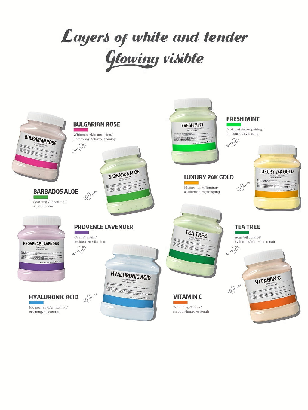 12.3Fl.Oz Hydrating Hydro Jelly Face Mask - Moisturizing, Improving, and Hydrating Facial Skin Care - Natural Gel Peel Off Mask for Glowing Complexion