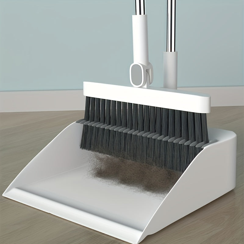 1 Set, Household Broom And Dustpan Set, Durable Sweeping Broom And Dustpan With Long Handle, Creative Dustpan With Comb Tooth, Floor Cleaning Tool, For Home Office School Dorm, Cleaning Supplies, Cleaning Gadgets, Back To Sch