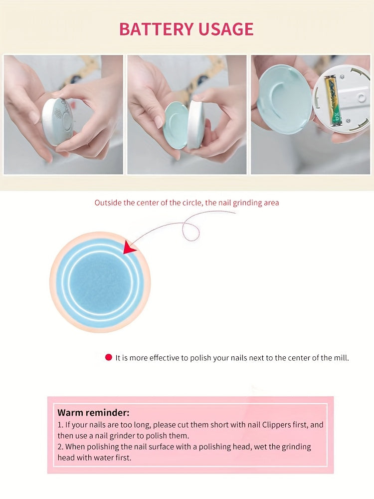 (Without battery)3pcs Electric Baby Nail Trimmer Kid Nail Polisher Tool Infant Manicure Scissors Baby Hygiene Kit Baby Nail Clipper Christmas Halloween Thanksgiving children's gifts