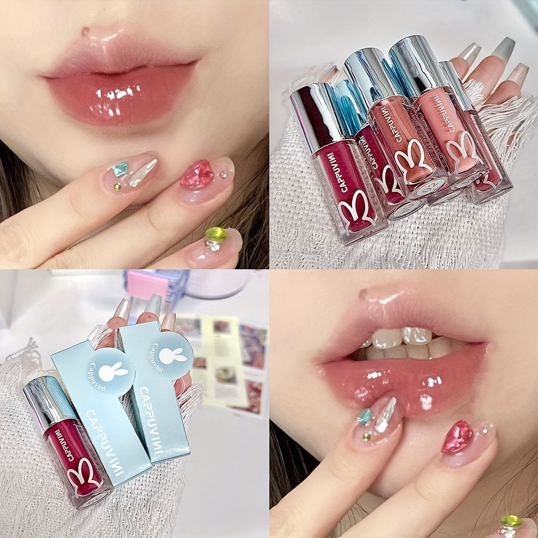 "Cappuvini Hydro-Glow Glassy Lip Gloss/Tint - Low Saturation, Bare-Face Friendly Lipstick For Students & Makeup Enthusiasts"