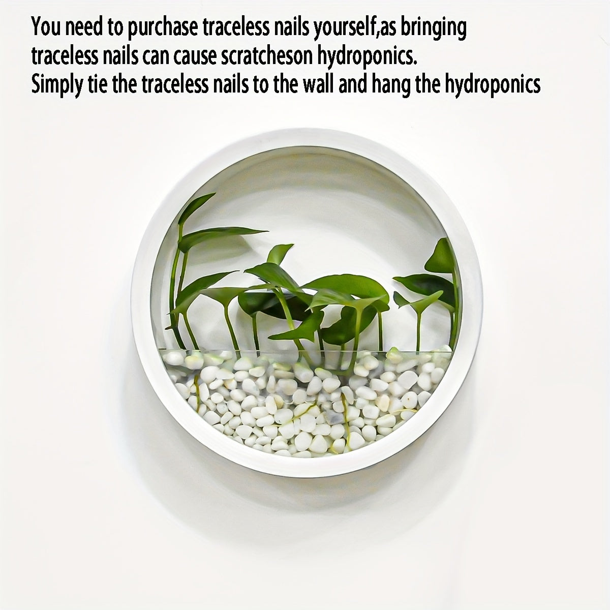 1pc Artistic Wall-Mounted Round Planter, Decorative Plastic Vase for Hydroponic Plants, Self-Watering Succulent Holder, No Battery Required, Modern Home Decor