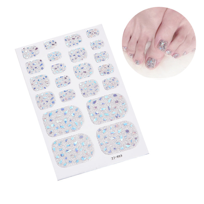 1 Pcs St.Patrick's Day Toe Nail Stickers, Nail Strips Decals With Glitter Design, Full Wraps Self Adhesive Toe Nail Tip, For Women Girls DIY Nail Art Decoration