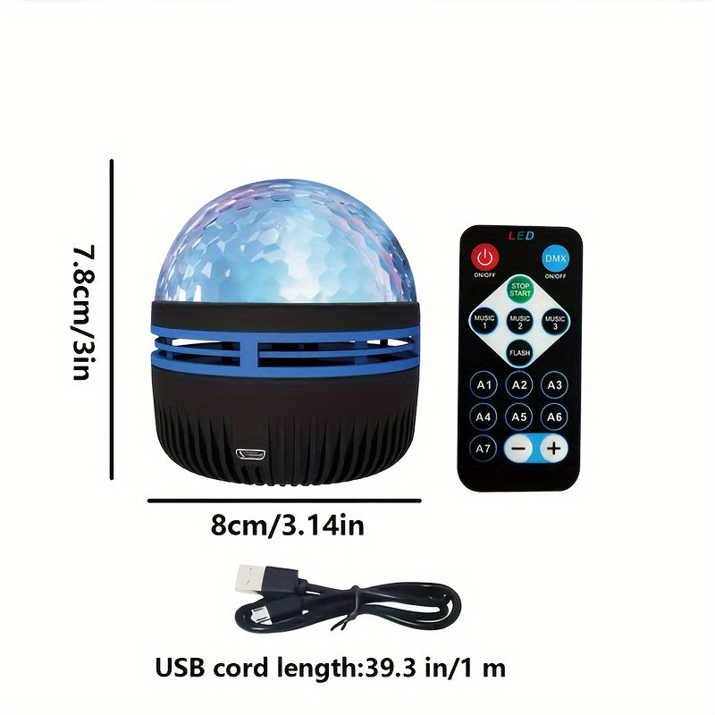 1pc Celestial Starry Sky Projection Lamp - Projects Mesmerizing Starry Sky Effect with 7 Vibrant Color Patterns, Remote Control, LED Mini Star Light, Multifunctional Polar Projector - Perfect Night Light for Creating a Relaxi