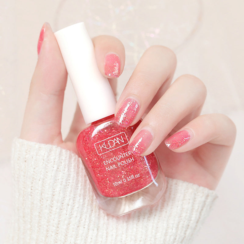 10ml Quick Drying Nail Polish - Ultra-Glossy, Non-Toxic Formula in Fashion-Forward Pinkish Black, White & Red - Perfect for Safe, At-Home Manicures & Nail Art Creations