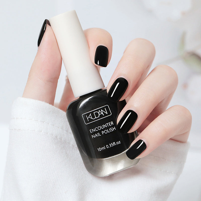 10ml Quick Drying Nail Polish - Ultra-Glossy, Non-Toxic Formula in Fashion-Forward Pinkish Black, White & Red - Perfect for Safe, At-Home Manicures & Nail Art Creations
