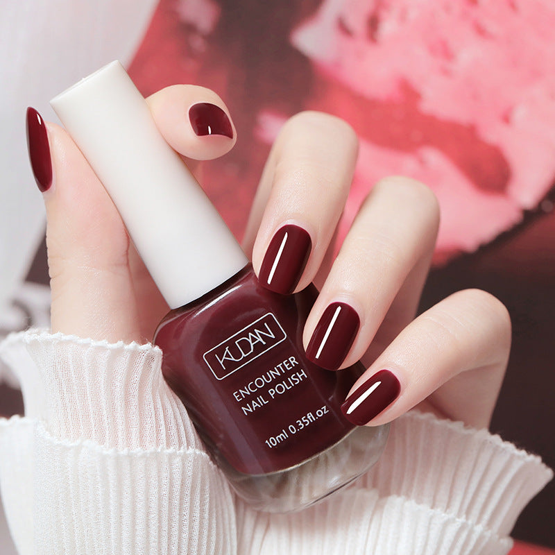 10ml Quick Drying Nail Polish - Ultra-Glossy, Non-Toxic Formula in Fashion-Forward Pinkish Black, White & Red - Perfect for Safe, At-Home Manicures & Nail Art Creations