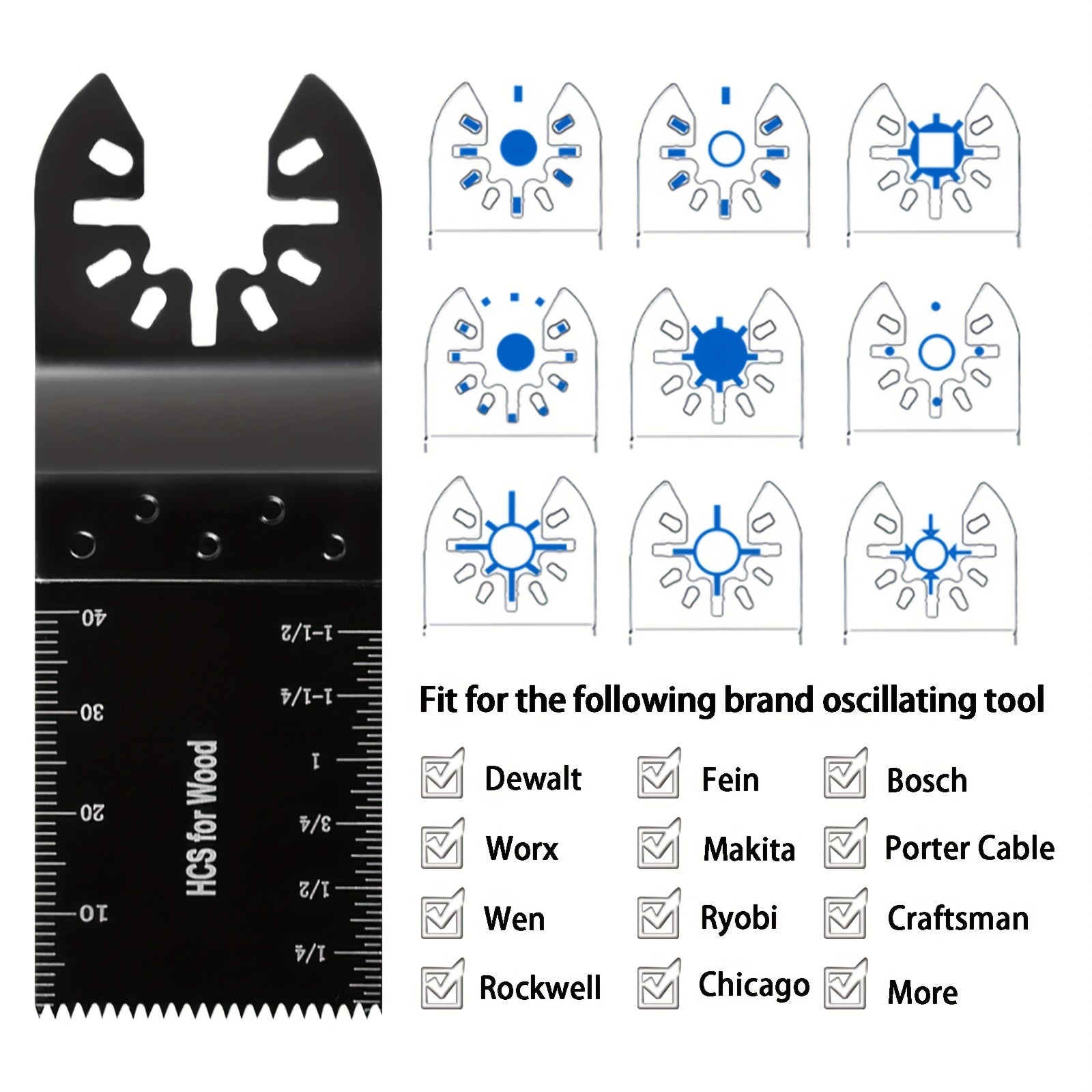 18pcs Multi Tool Blades, Titanium Oscillating Tool Blade For Cutting Metal, Nails, Wood And Plastic. Professional Universal Quick Release Oscillating Saw Blades Compatible With Milwaukee, Ryobi And Dewalt