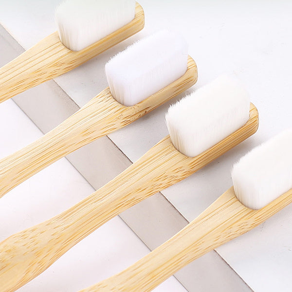 10 Pcs Bamboo Toothbrush Sets Natural Wooden Soft Fur Tooth Brush Eco-friendly Black White Toothbrushes Teeth Cleaning Tools