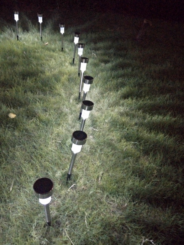 24pcs 5W High Brightness Solar Power LED Lawn Lamps with Lampshades White & Silver
