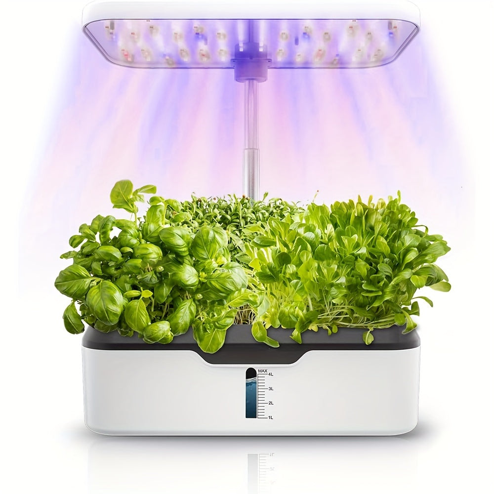 12-Pod Indoor Herb Garden Hydroponic Growing System - Automatic, Silent, Height Adjustable up to 18 Inches, LED Grow Lights, Plant Sprouting Kit - Perfect Indoor Garden Gifts for Home Decoration and Fresh Herbs