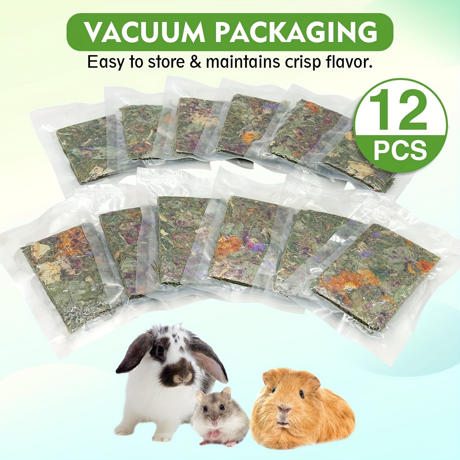 12 PCS Rabbit Timothy Hay Chips Toys, Natural Bunny Molar Treats With Herbal Flowers Rabbit Chew Toys For Teeth Small Animal Snacks For Rats Chinchillas Hamsters