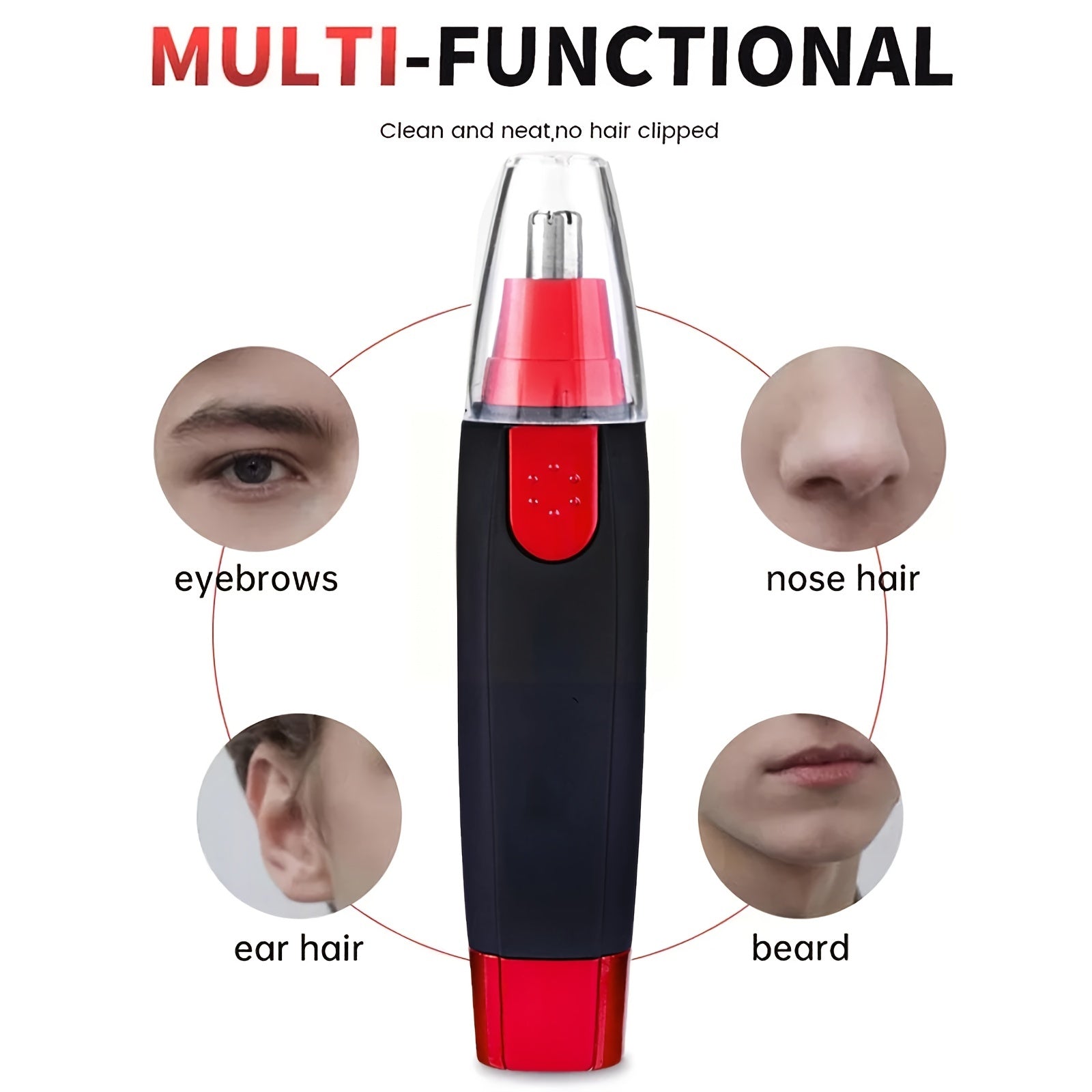 1pc Cordless Nose And Ear Hair Trimmer For Painless Facial And Eyebrow Grooming, Nose And Ear Cleaning Trimmer Razor Father's Day Gift