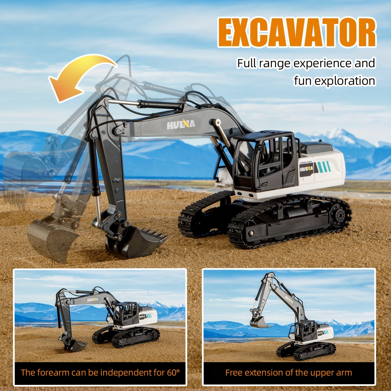 1:24 Nine Channels Remote Control Excavator And Remote Control Dump Truck, Remote Control Engineering Car For Boys, Gift Wrapping, Best Holiday Gift, Christmas And Halloween Gift