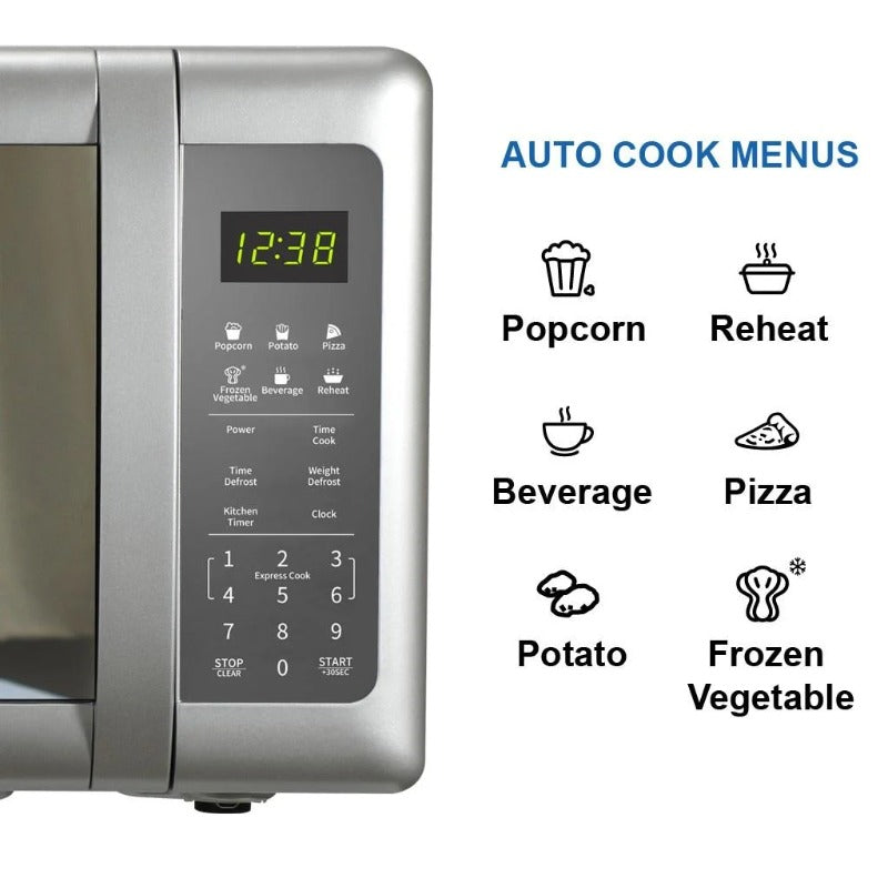 0.7 Cu Ft Silver Mirror Finish, Countertop Microwave Oven