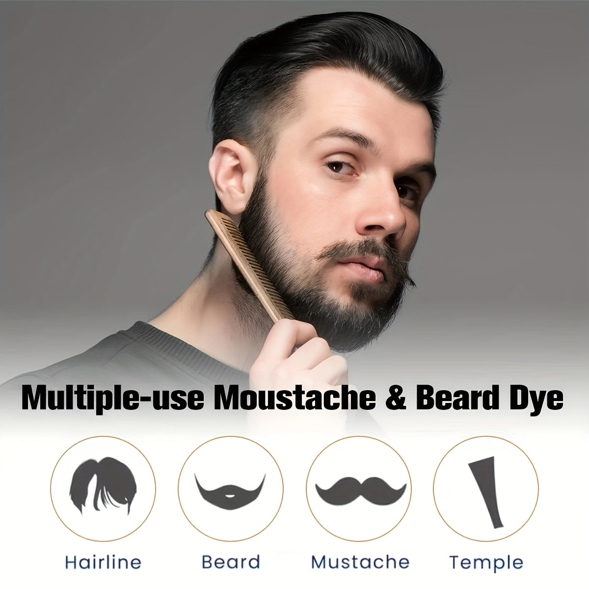 16.91oz 3-in-1 Black Shampoo, Beard Color & Cleanser. Natural Herbal Ingredients, Gentle And Moisturizing Texture. Long-lasting, Fast Hair Dye. Suitable for All Hair Types, Men & Women. The Ideal Gift for Dad On Father's Day