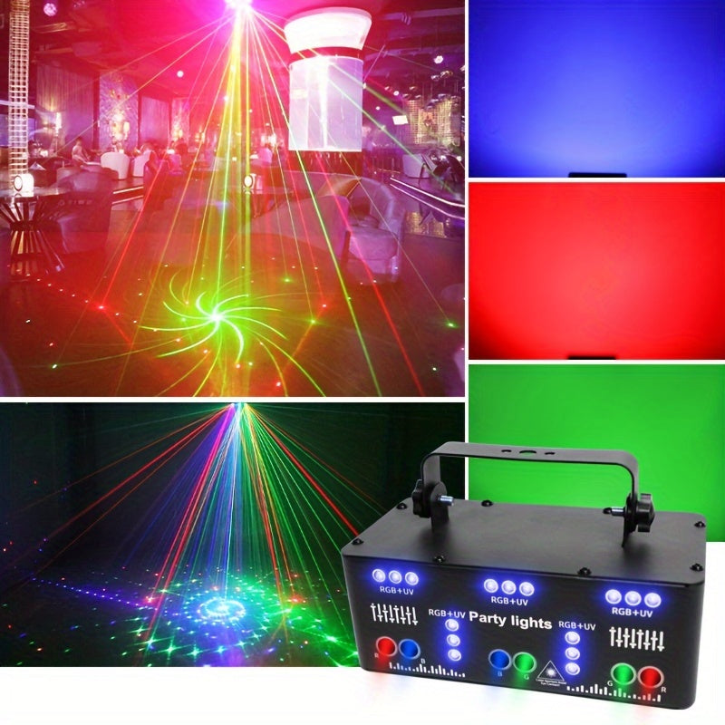 1pc 21 lens DJ disco party lights Commercial rave Lights LED stage lights with remote control RGB beam projector light sound activity flashing lights ceiling table lamp for Karaoke nightclub bar Halloween Christmas Black Frid