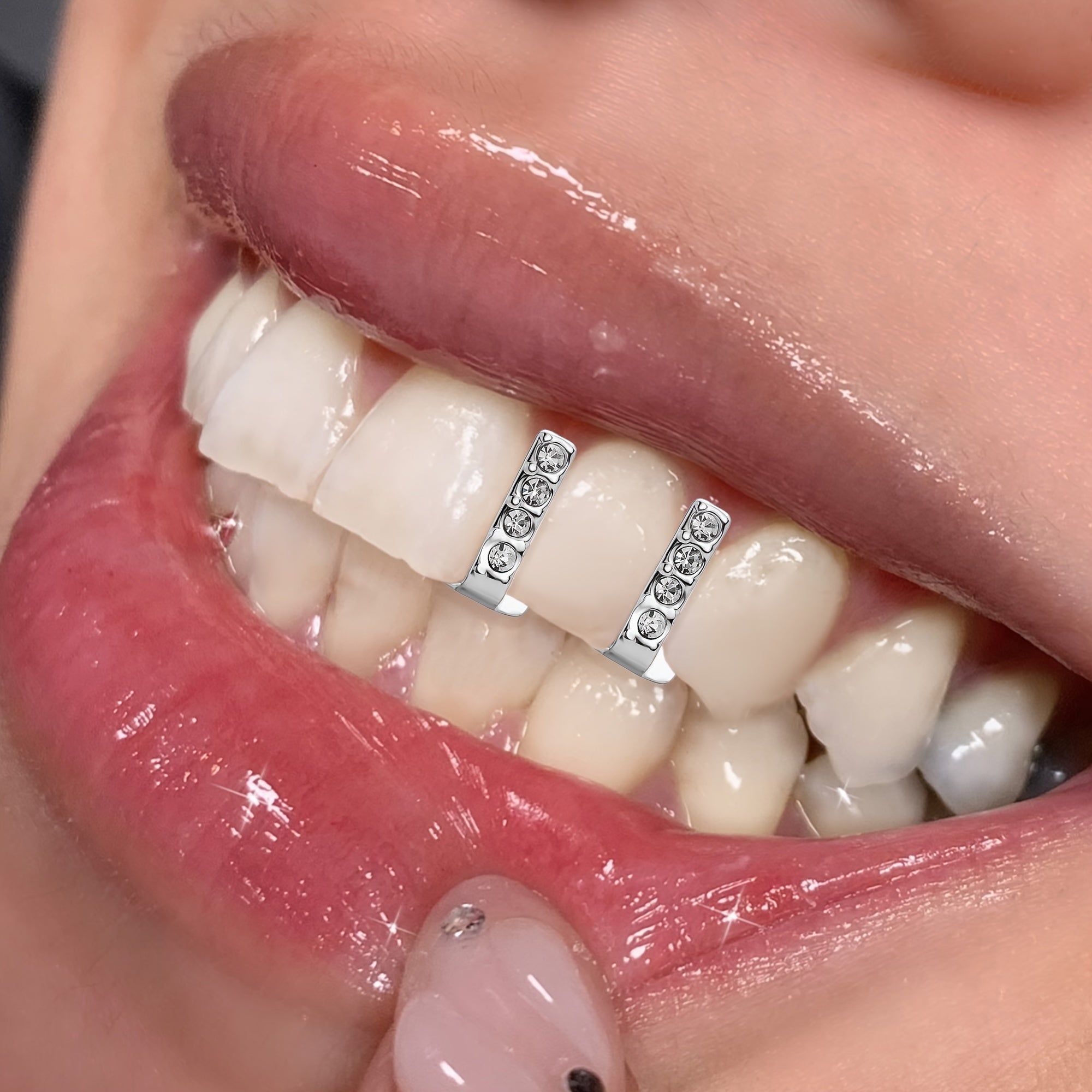 14K Golden Plated Hip Hop Dental Grills with Zircon Stones - Sexy Hollow Design Bar Tooth Cap for Daily & Party Wear, Unisex Copper Grillz for Teeth - Halloween Accessory, Fits All Seasons