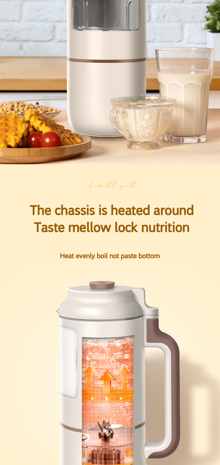 1000ml MRSSMITH Deluxe Portable Mini Soy Milk Maker - Enjoy Fresh Soy Milk and Juices with Advanced 23000RPM Motor, Touch Type Operation, and Self-Cleaning Function - Perfect for 1-4 Person Households with US Plug and 110-130