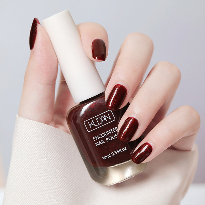 10ml Quick Drying Nail Polish - Ultra-Glossy, Non-Toxic Formula in Fashion-Forward Pinkish Black, White & Red - Perfect for Safe, At-Home Manicures & Nail Art Creations
