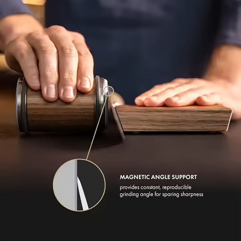 1 Set, Rolling Knife Sharpener For Straight Edge, Rolling Knife Sharpener Tool For Kitchen Knives-Knife Sharpener Kit With 15 & 20 Degree Magnetic Angle For Kitchen Knives, Kitchen Tools