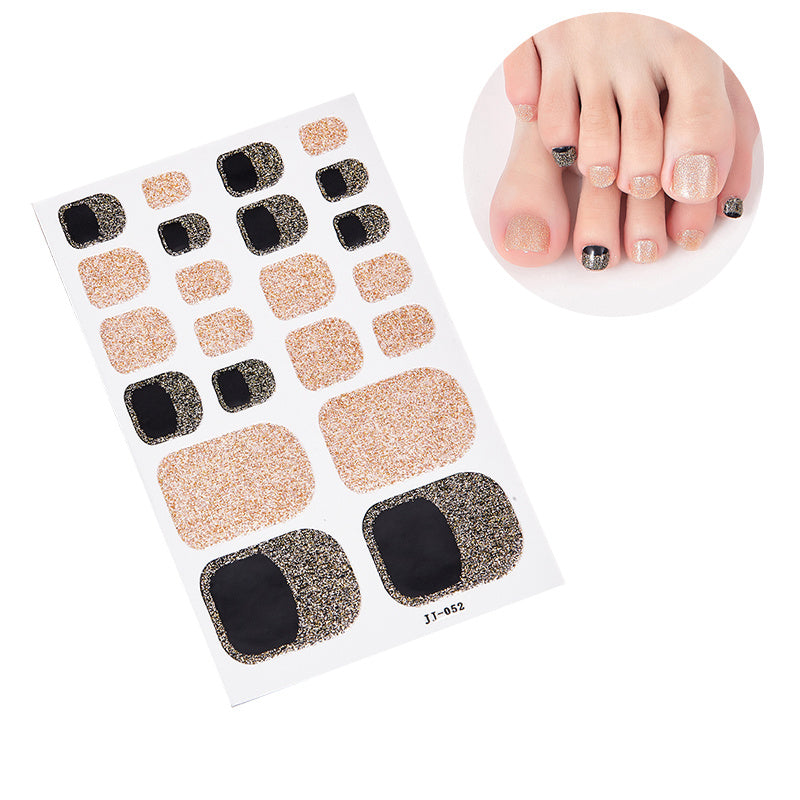1 Pcs St.Patrick's Day Toe Nail Stickers, Nail Strips Decals With Glitter Design, Full Wraps Self Adhesive Toe Nail Tip, For Women Girls DIY Nail Art Decoration