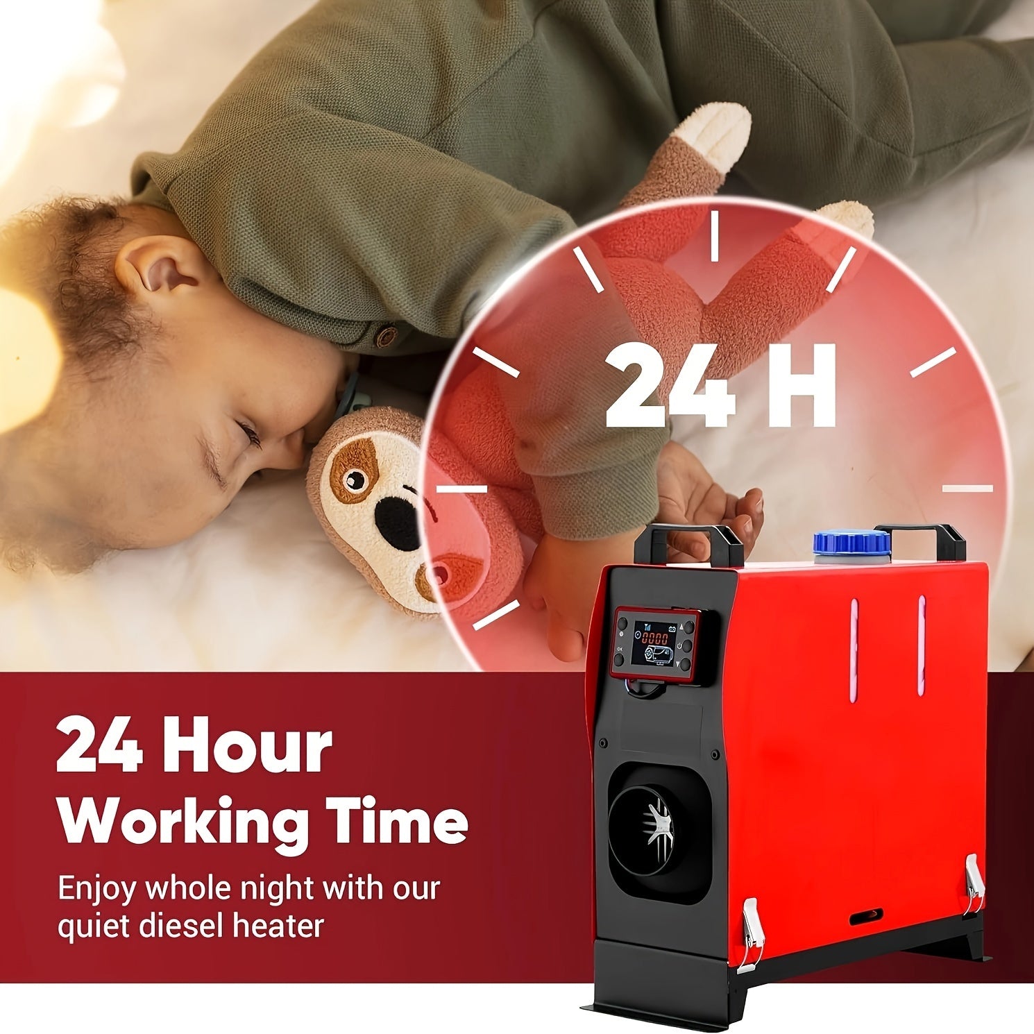 12V 8KW Diesel Heater, All-in-One Diesel Air Heater, Portable Diesel Heater with LCD Monitor & Remote Control, Fast Heating for Tent, Car, RV, Truck, Camper, Trailer, Motorhome, Without Battery