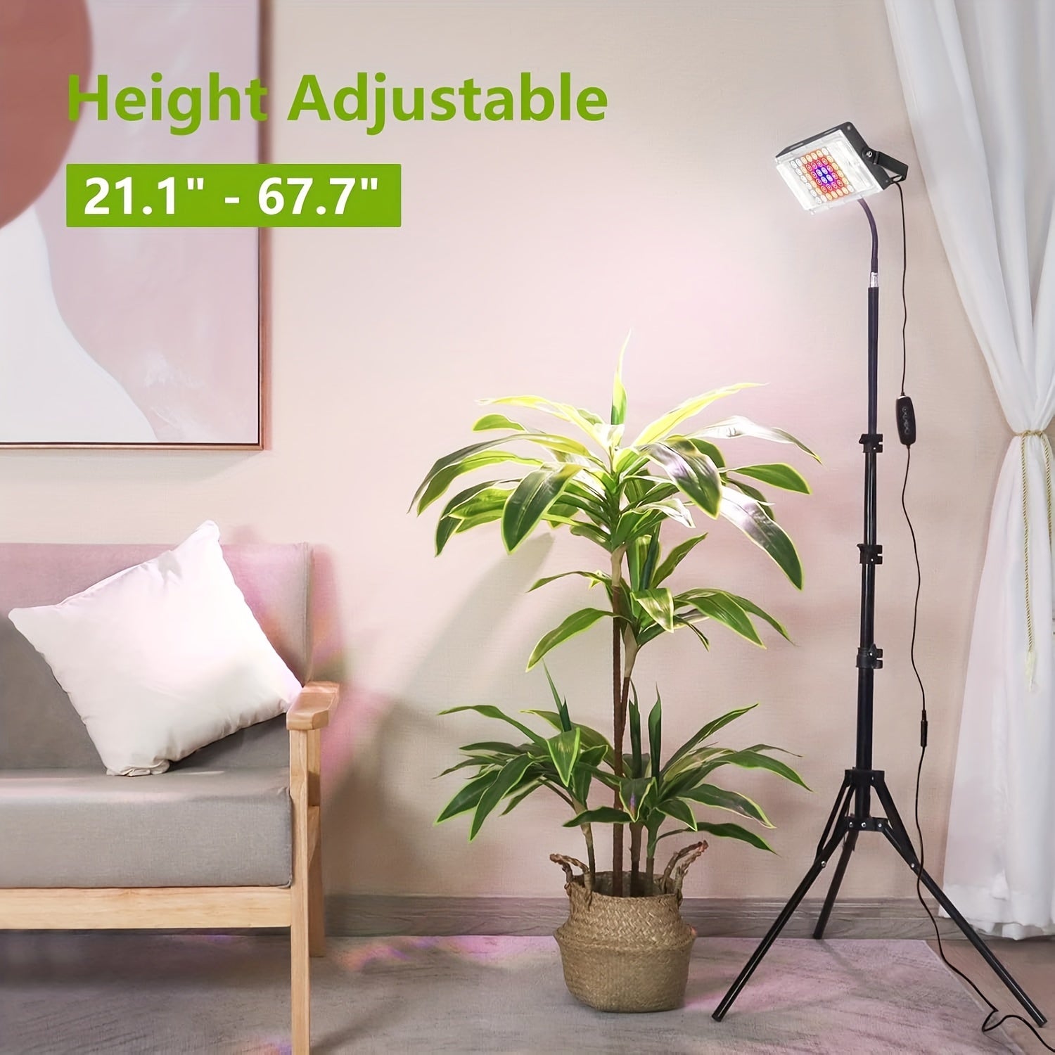 150W Full Spectrum LED Plant Grow Light with Adjustable Stand, Indoor Lamp for Seedlings & Plants, On/Off Switch, 18-47 Inch Tripod, 110V US Plug, Perfect for Indoor Gardening & Houseplants, Grow Lights Indoor Plants