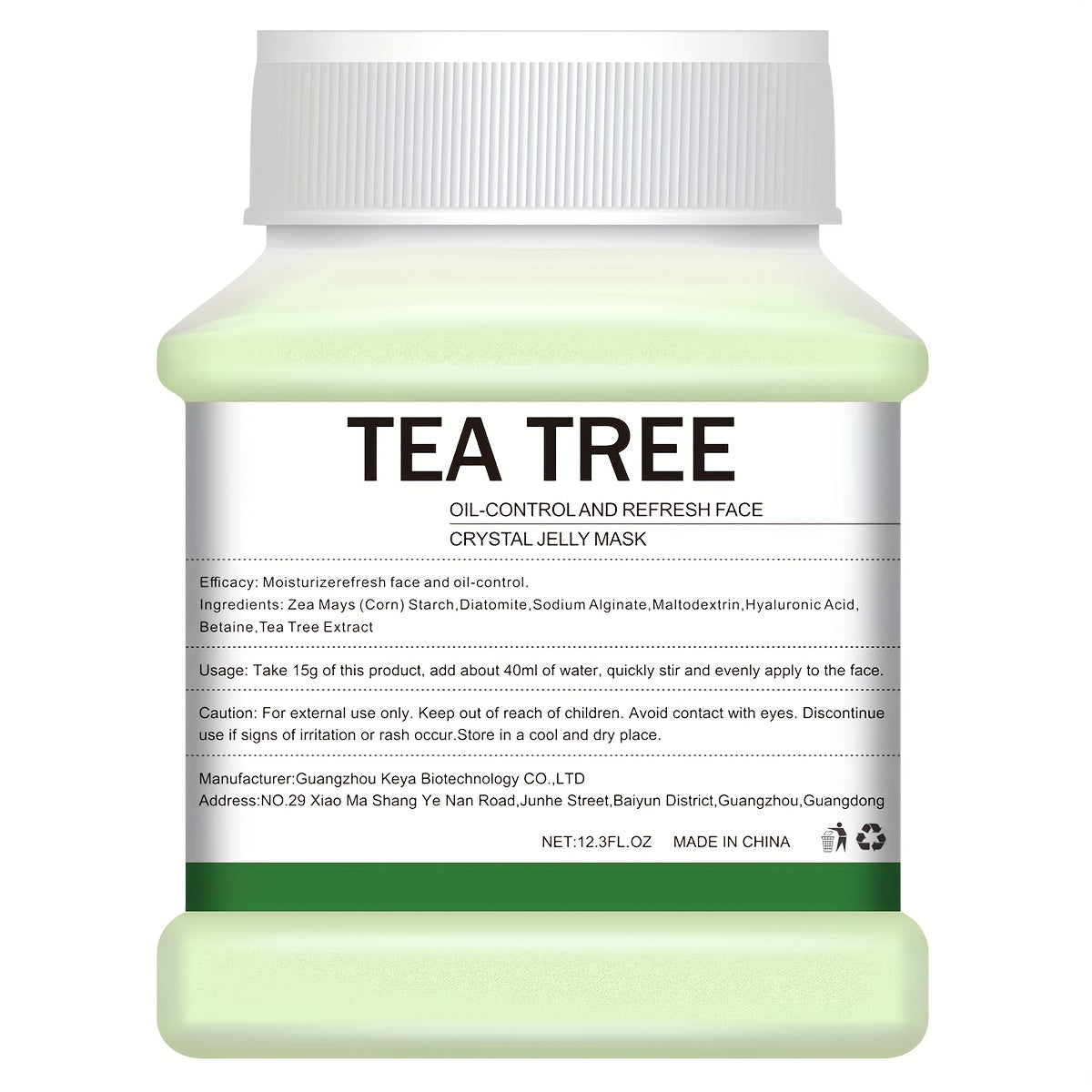 12. 3Fl. Oz Tea Tree Jelly Mask For Facial Skin Care, Natural Gel Hydro Face Masks, Professional Off Hydro Jelly Mask, Moisturizing, Improving & Hydrating, Mask Powder For Wrinkles
