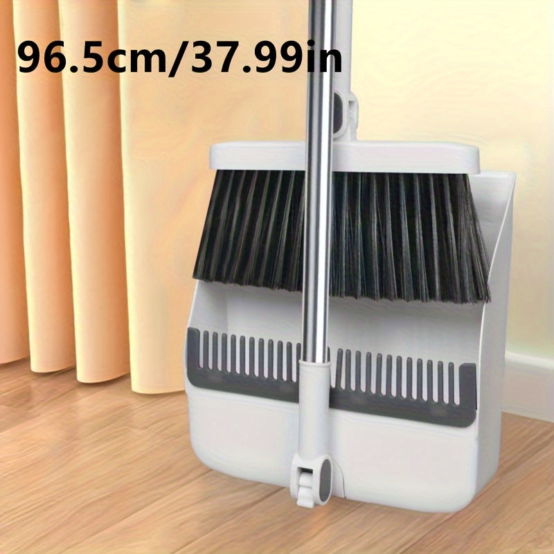 1 Set, Household Broom And Dustpan Set, Durable Sweeping Broom And Dustpan With Long Handle, Creative Dustpan With Comb Tooth, Floor Cleaning Tool, For Home Office School Dorm, Cleaning Supplies, Cleaning Gadgets, Back To Sch