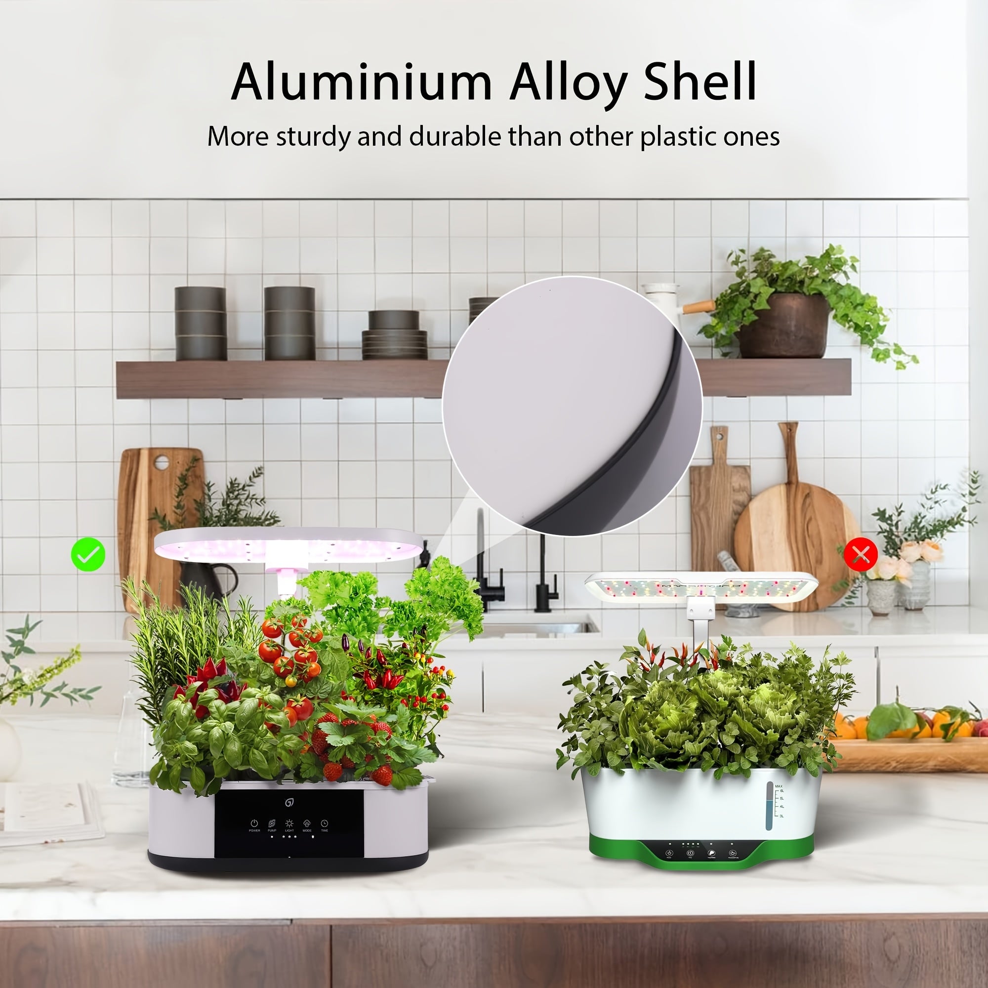 12-Pod Hydroponic Growing System Kit - 16" Indoor Garden with Full Spectrum LED Lights (120pcs, 5 Colors), Automatic Timer for Home & Kitchen Gardening, 24W, Indoor Garden, MERXENG