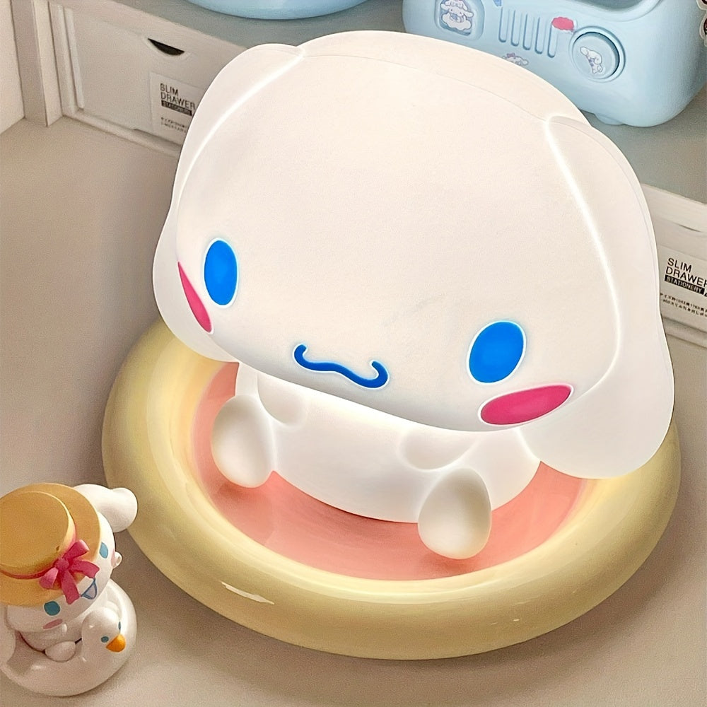 1200mAh Cinnamoroll Silicone Night Light with 3 Speed Adjustment, 3 Color Lighting, Remote Control, and USB Charging