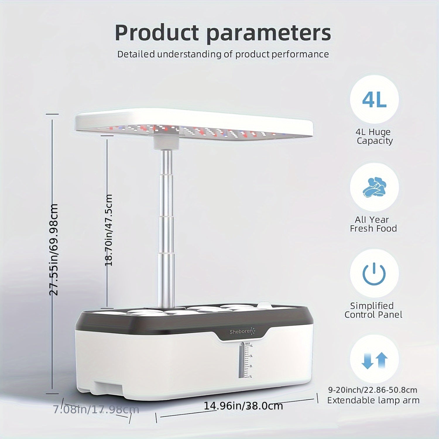 12-Pod Indoor Herb Garden Hydroponic Growing System - Automatic, Silent, Height Adjustable up to 18 Inches, LED Grow Lights, Plant Sprouting Kit - Perfect Indoor Garden Gifts for Home Decoration and Fresh Herbs