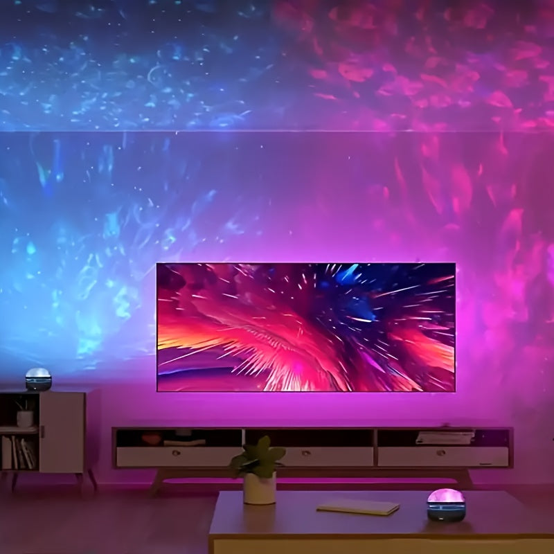 1pc Celestial Starry Sky Projection Lamp - Projects Mesmerizing Starry Sky Effect with 7 Vibrant Color Patterns, Remote Control, LED Mini Star Light, Multifunctional Polar Projector - Perfect Night Light for Creating a Relaxi