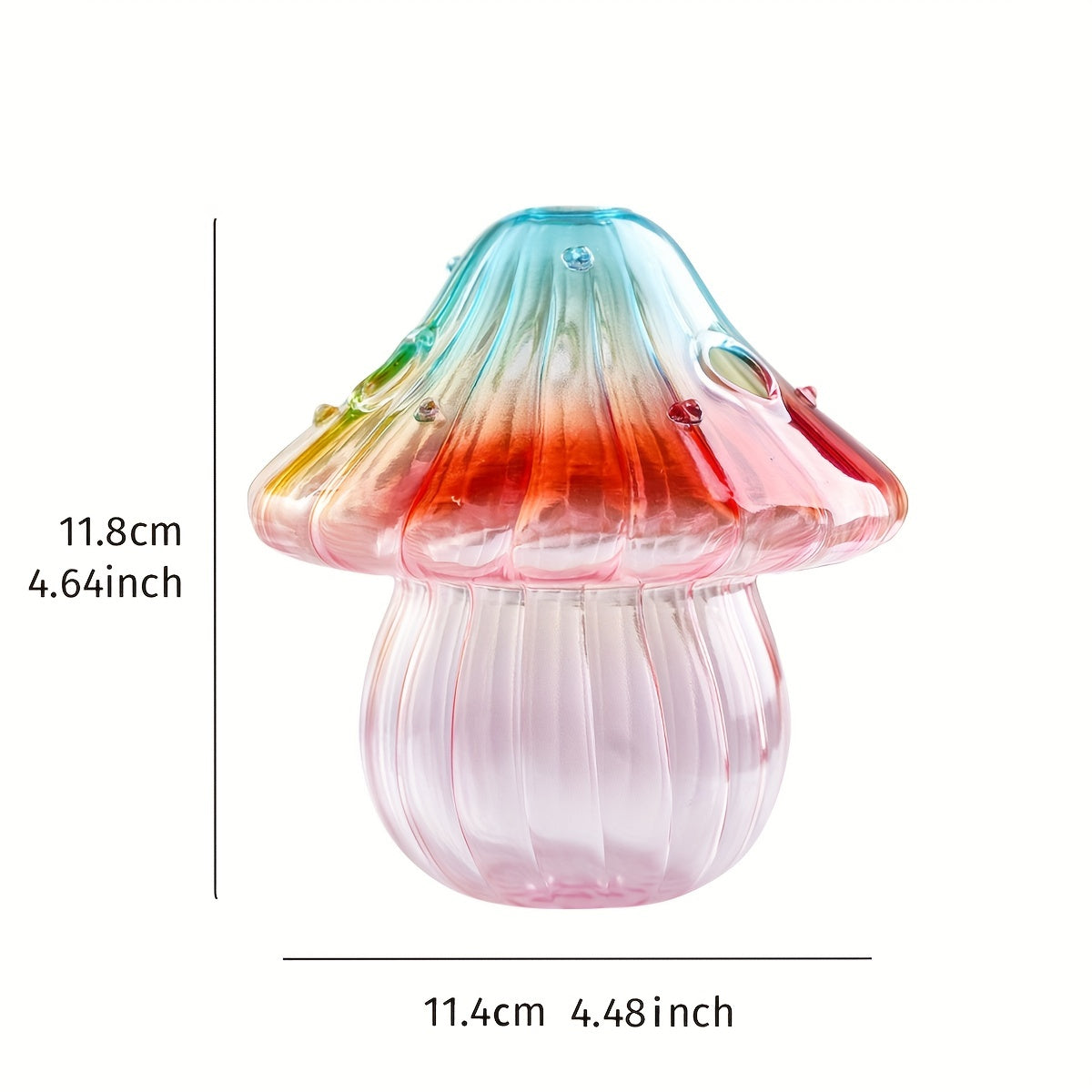 1pc Colorful Glass Mushroom Vase for Indoor Hydroponic Flower Arrangement and Home Decor